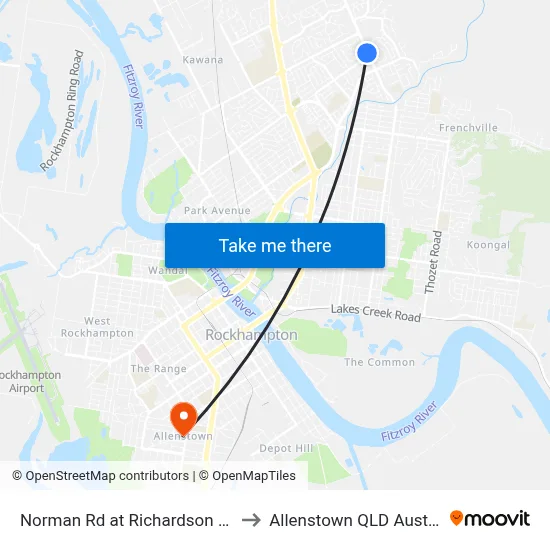 Norman Rd at Richardson Road to Allenstown QLD Australia map