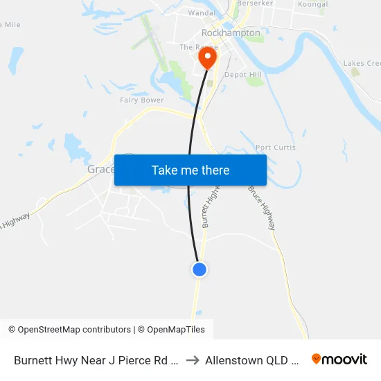 Burnett Hwy Near J Pierce Rd Hail 'N' Ride to Allenstown QLD Australia map