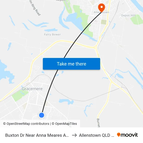 Buxton Dr Near Anna Meares Ave Hail 'N' Ride to Allenstown QLD Australia map