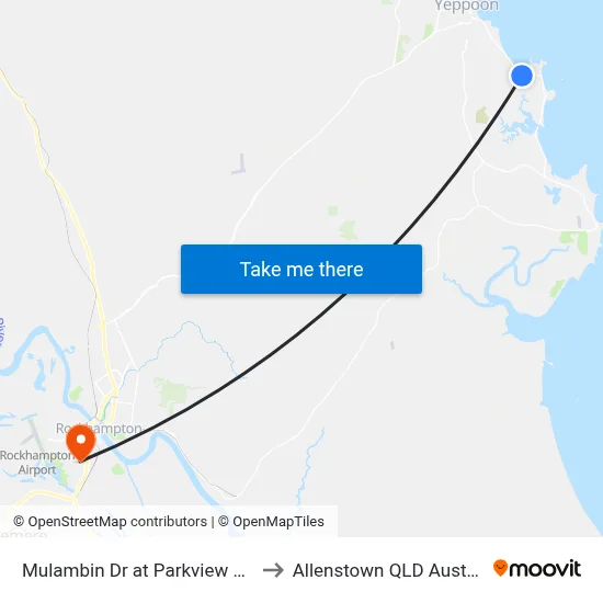 Mulambin Dr at Parkview Drive to Allenstown QLD Australia map
