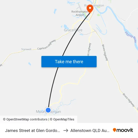 James Street at Glen Gordon Street to Allenstown QLD Australia map