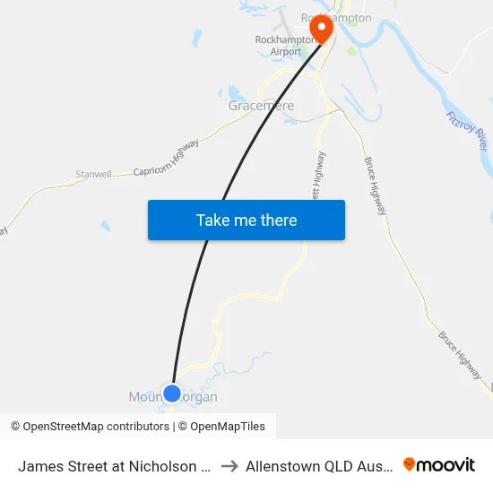 James Street at Nicholson Street to Allenstown QLD Australia map