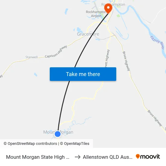 Mount Morgan State High School to Allenstown QLD Australia map