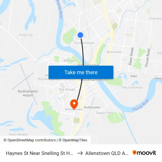 Haynes St Near Snelling St Hail 'N' Ride to Allenstown QLD Australia map