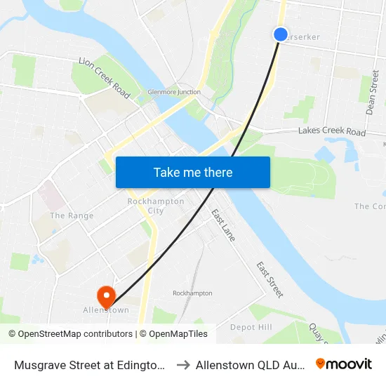 Musgrave Street at Edington Street to Allenstown QLD Australia map