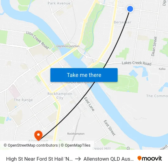 High St Near Ford St Hail 'N' Ride to Allenstown QLD Australia map