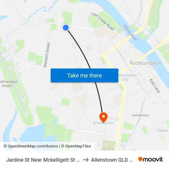 Jardine St Near Mckelligett St Hail 'N' Ride to Allenstown QLD Australia map