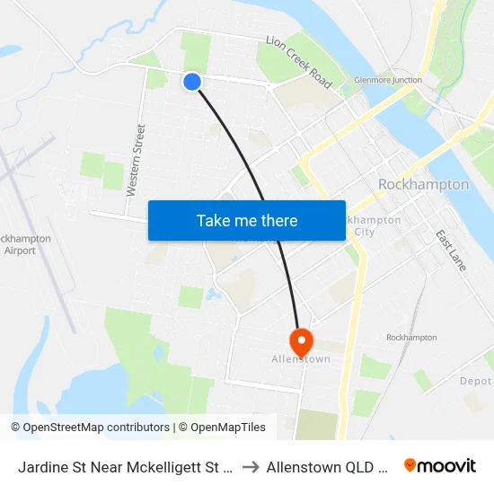 Jardine St Near Mckelligett St Hail 'N' Ride to Allenstown QLD Australia map