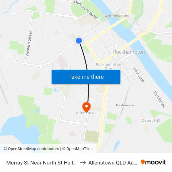 Murray St Near North St Hail 'N' Ride to Allenstown QLD Australia map
