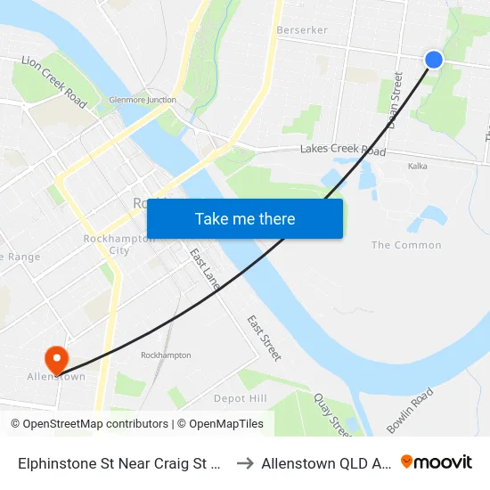 Elphinstone St Near Craig St Hail 'N' Ride to Allenstown QLD Australia map