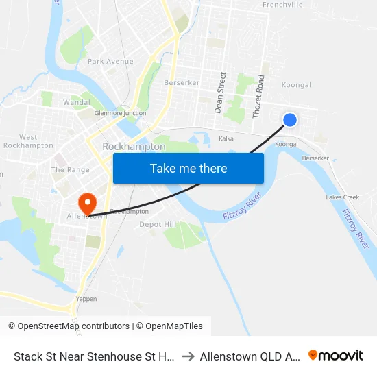 Stack St Near Stenhouse St Hail 'N' Ride to Allenstown QLD Australia map