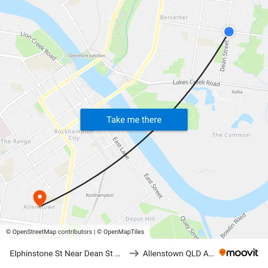 Elphinstone St Near Dean St Hail 'N' Ride to Allenstown QLD Australia map