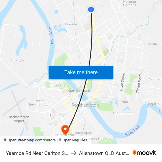 Yaamba Rd Near Carlton Street to Allenstown QLD Australia map