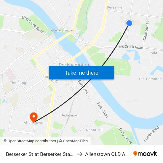 Berserker St at Berserker State School to Allenstown QLD Australia map