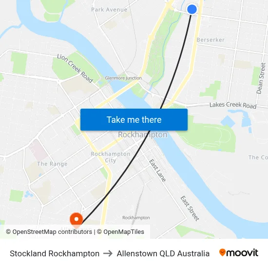Stockland Rockhampton to Allenstown QLD Australia map