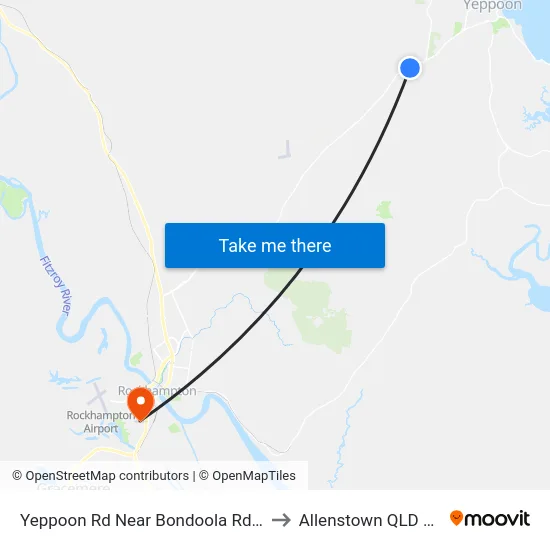 Yeppoon Rd Near Bondoola Rd Hail 'N' Ride to Allenstown QLD Australia map