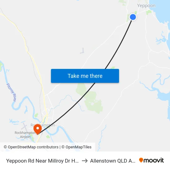 Yeppoon Rd Near Millroy Dr Hail 'N' Ride to Allenstown QLD Australia map