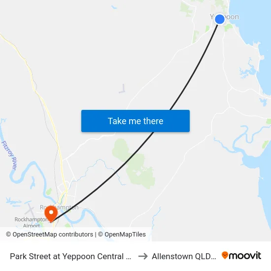Park Street at Yeppoon Central Shopping Centre to Allenstown QLD Australia map