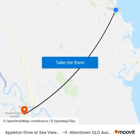 Appleton Drive at Sea View Road to Allenstown QLD Australia map