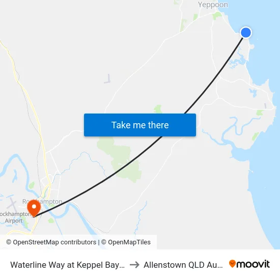 Waterline Way at Keppel Bay Marina to Allenstown QLD Australia map