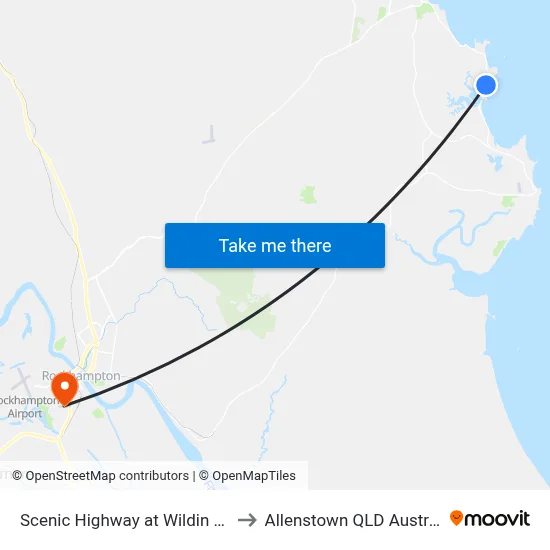 Scenic Highway at Wildin Way to Allenstown QLD Australia map