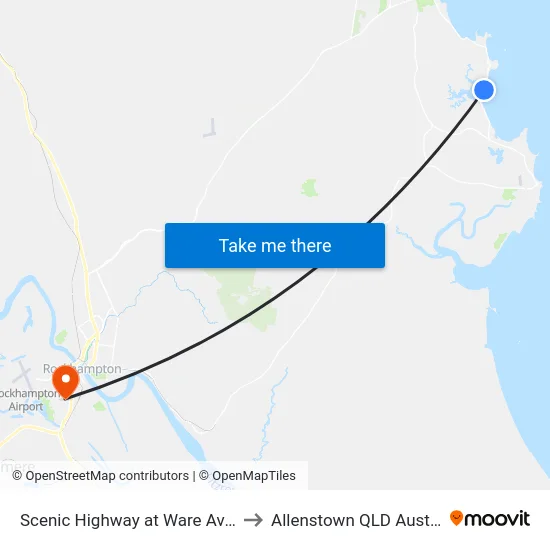 Scenic Highway at Ware Avenue to Allenstown QLD Australia map