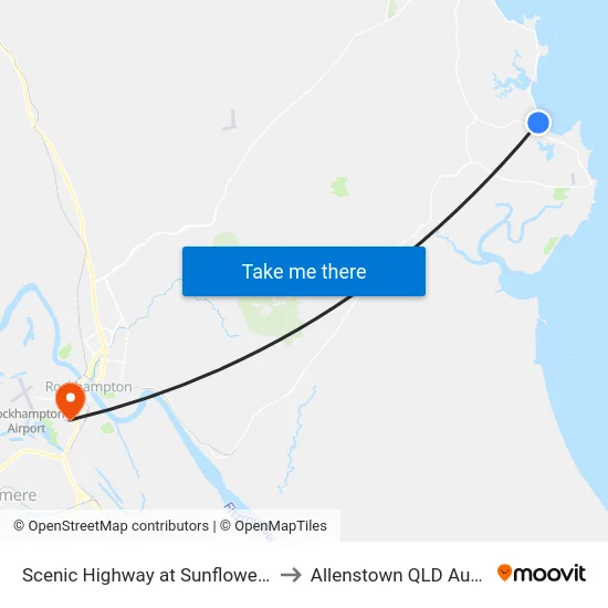 Scenic Highway at Sunflower Street to Allenstown QLD Australia map