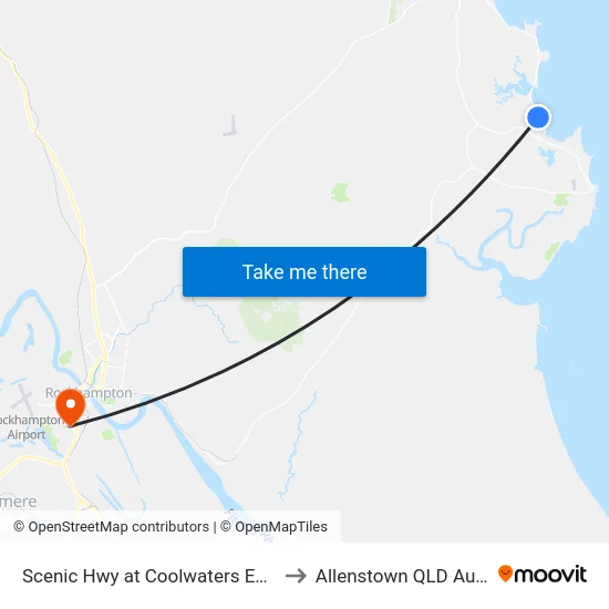 Scenic Hwy at Coolwaters Esplanade to Allenstown QLD Australia map