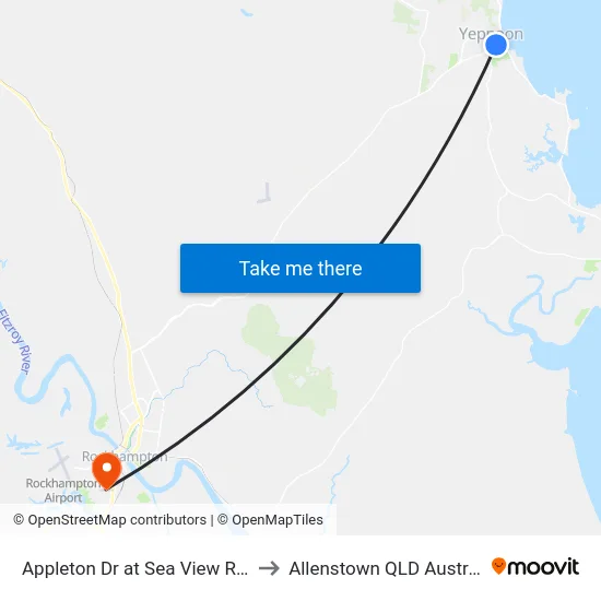 Appleton Dr at Sea View Road to Allenstown QLD Australia map