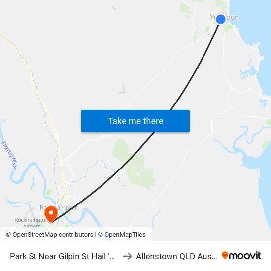 Park St Near Gilpin St Hail 'N' Ride to Allenstown QLD Australia map