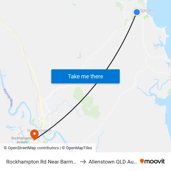 Rockhampton Rd Near Barmaryee Rd to Allenstown QLD Australia map