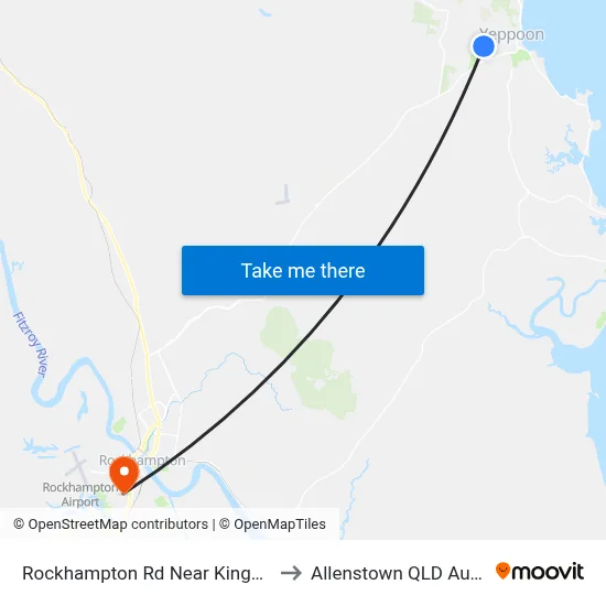 Rockhampton Rd Near Kingfisher Dr to Allenstown QLD Australia map