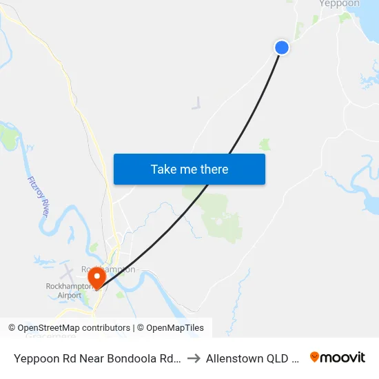 Yeppoon Rd Near Bondoola Rd Hail 'N' Ride to Allenstown QLD Australia map