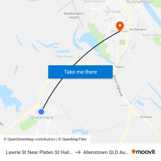Lawrie St Near Platen St Hail 'N' Ride to Allenstown QLD Australia map