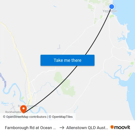 Farnborough Rd at Ocean Circle to Allenstown QLD Australia map