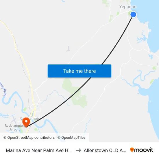 Marina Ave Near Palm Ave Hail 'N' Ride to Allenstown QLD Australia map