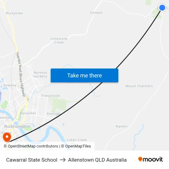 Cawarral State School to Allenstown QLD Australia map