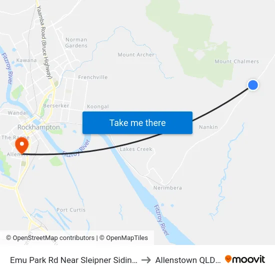 Emu Park Rd Near Sleipner Siding Rd Hail 'N' Ride to Allenstown QLD Australia map