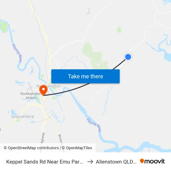Keppel Sands Rd Near Emu Park Rd Hail 'N' Ride to Allenstown QLD Australia map