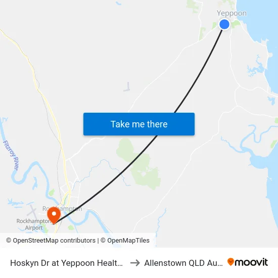 Hoskyn Dr at Yeppoon Health Service to Allenstown QLD Australia map