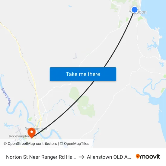 Norton St Near Ranger Rd Hail 'N' Ride to Allenstown QLD Australia map