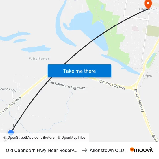 Old Capricorn Hwy Near Reservoir St Hail 'N' Ride to Allenstown QLD Australia map