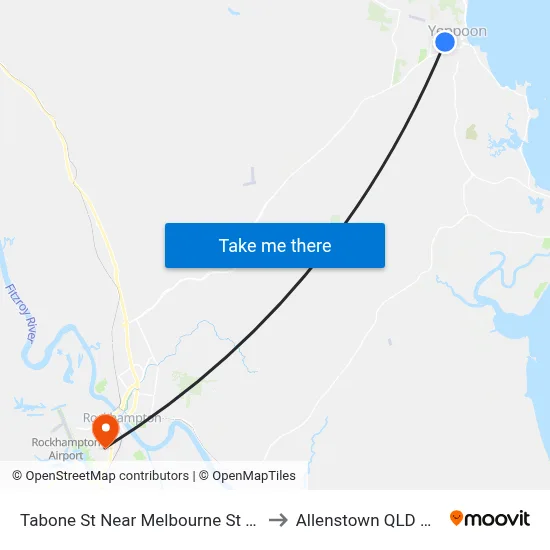 Tabone St Near Melbourne St Hail 'N' Ride to Allenstown QLD Australia map