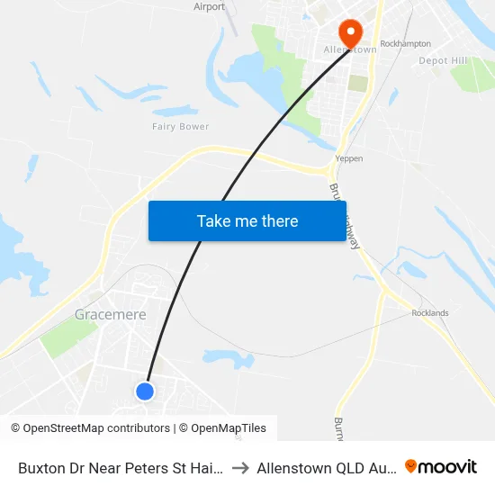 Buxton Dr Near Peters St Hail 'N' Ride to Allenstown QLD Australia map