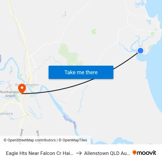 Eagle Hts Near Falcon Cr Hail 'N' Ride to Allenstown QLD Australia map