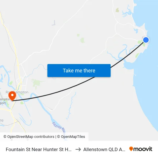 Fountain St Near Hunter St Hail 'N' Ride to Allenstown QLD Australia map