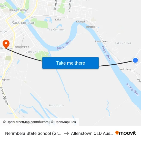 Nerimbera State School (Graff Rd) to Allenstown QLD Australia map