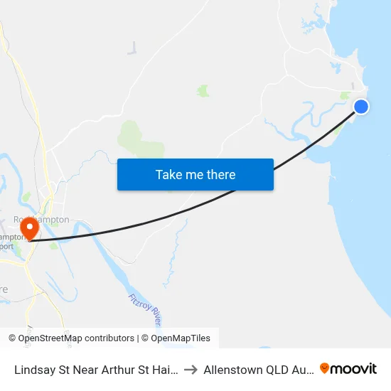Lindsay St Near Arthur St Hail 'N' Ride to Allenstown QLD Australia map
