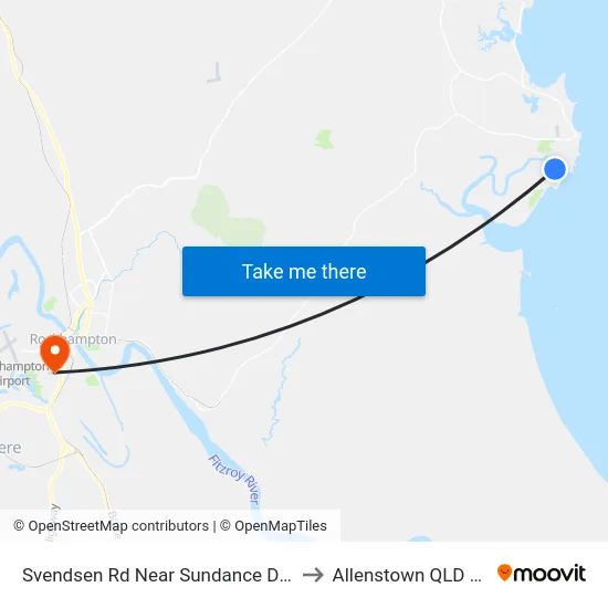 Svendsen Rd Near Sundance Dr Hail 'N' Ride to Allenstown QLD Australia map