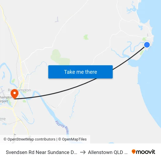 Svendsen Rd Near Sundance Dr Hail 'N' Ride to Allenstown QLD Australia map